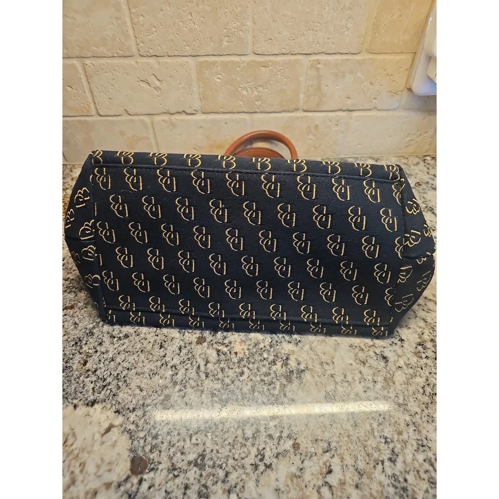Dooney & Bourke Shadow Satchel Medium Monogram Blue Brown Florentine